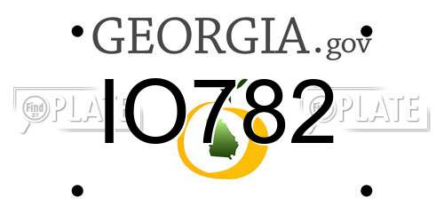 IO782 Georgia License Plate