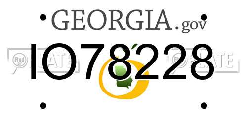 IO78228 Georgia License Plate