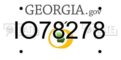 IO78278 Georgia License Plate