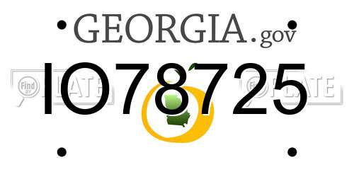 IO78725 Georgia License Plate
