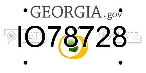 IO78728 Georgia License Plate