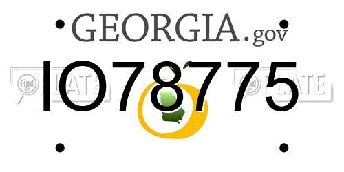 IO78775 Georgia License Plate