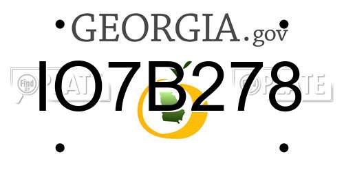 IO7B278 Georgia License Plate