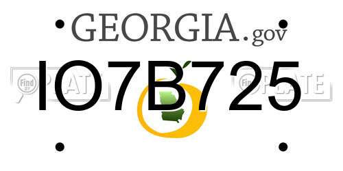 IO7B725 Georgia License Plate