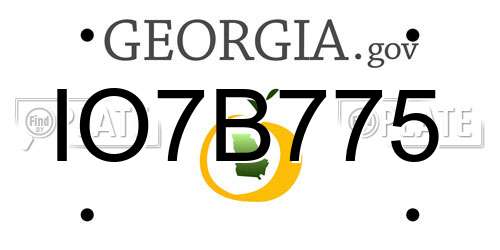 IO7B775 Georgia License Plate