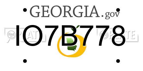 IO7B778 Georgia License Plate
