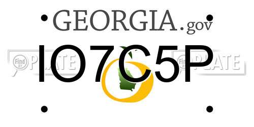IO7C5P Georgia License Plate