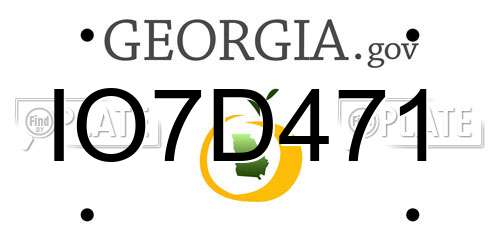 IO7D471 Georgia License Plate