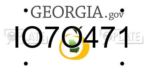 IO7O471 Georgia License Plate