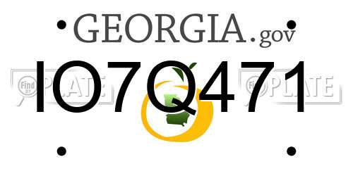 IO7Q471 Georgia License Plate