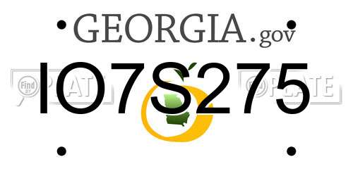 IO7S275 Georgia License Plate