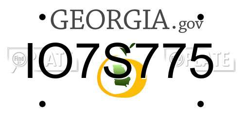 IO7S775 Georgia License Plate