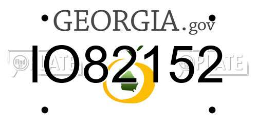 IO82152 Georgia License Plate