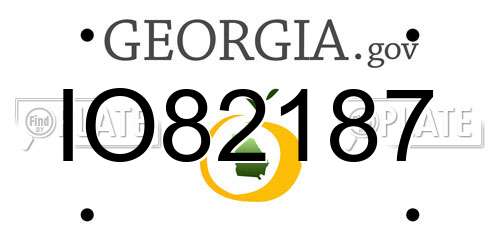 IO82187 Georgia License Plate