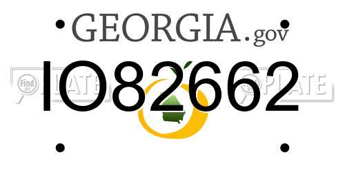 IO82662 Georgia License Plate