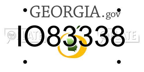 IO83338 Georgia License Plate