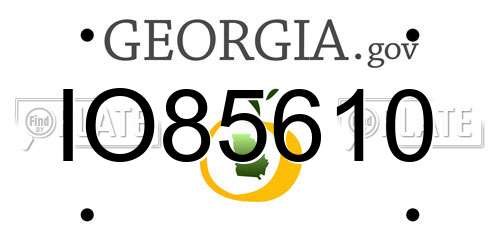 IO85610 Georgia License Plate