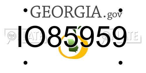 IO85959 Georgia License Plate
