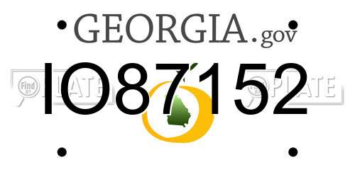 IO87152 Georgia License Plate