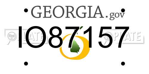 IO87157 Georgia License Plate