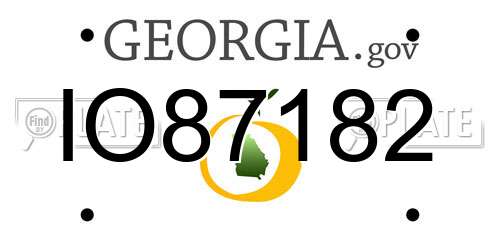 IO87182 Georgia License Plate