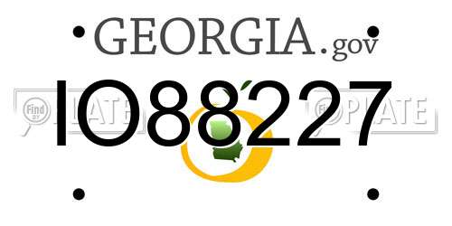 IO88227 Georgia License Plate
