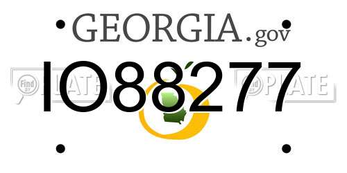 IO88277 Georgia License Plate