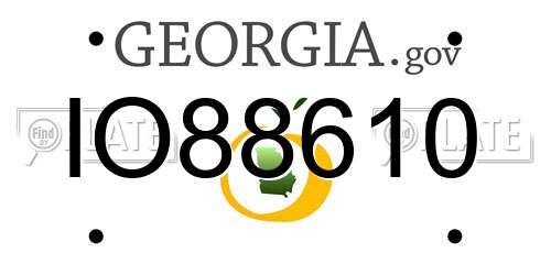 IO88610 Georgia License Plate