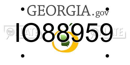IO88959 Georgia License Plate