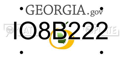 IO8B222 Georgia License Plate
