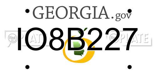 IO8B227 Georgia License Plate
