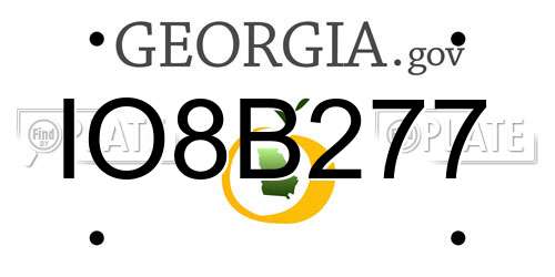 IO8B277 Georgia License Plate