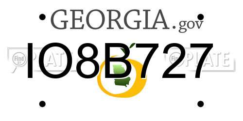 IO8B727 Georgia License Plate