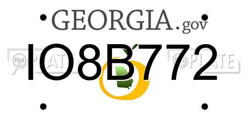 IO8B772 Georgia License Plate