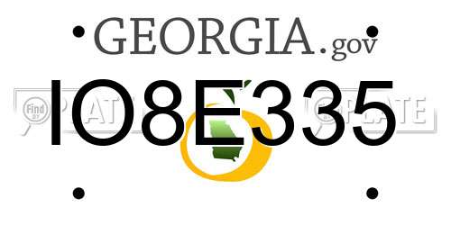 IO8E335 Georgia License Plate