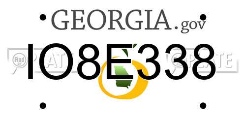 IO8E338 Georgia License Plate