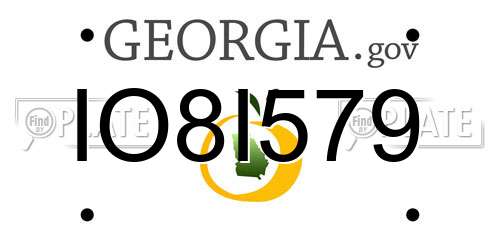 IO8I579 Georgia License Plate