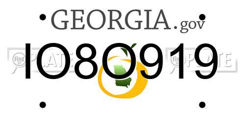 IO8O919 Georgia License Plate