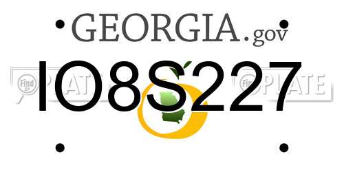 IO8S227 Georgia License Plate