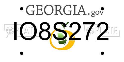 IO8S272 Georgia License Plate