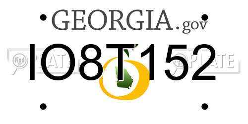 IO8T152 Georgia License Plate