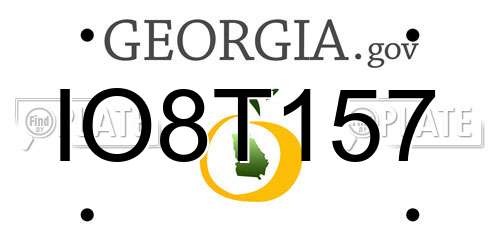 IO8T157 Georgia License Plate