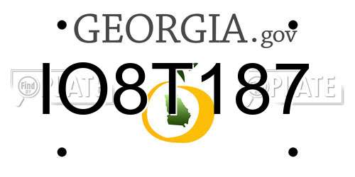 IO8T187 Georgia License Plate