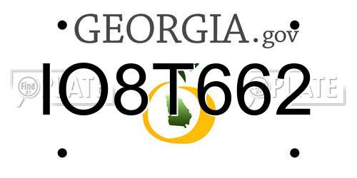 IO8T662 Georgia License Plate
