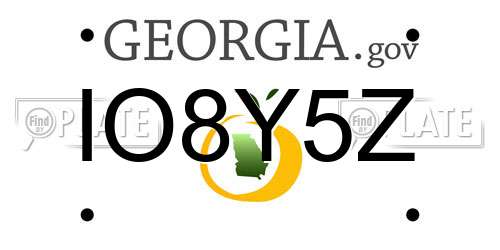 IO8Y5Z Georgia License Plate