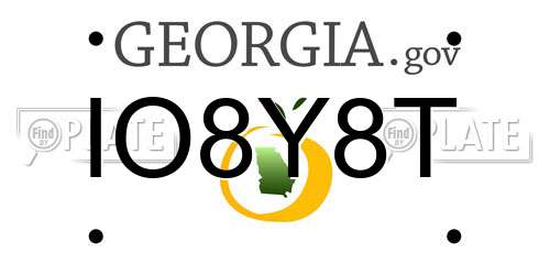 IO8Y8T Georgia License Plate