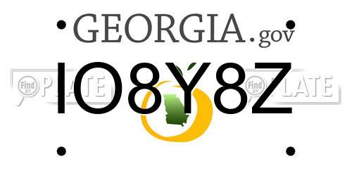 IO8Y8Z Georgia License Plate