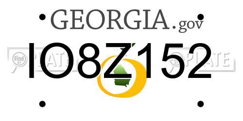 IO8Z152 Georgia License Plate