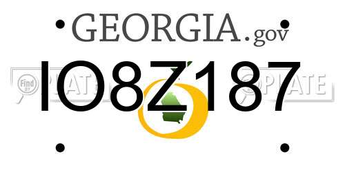 IO8Z187 Georgia License Plate