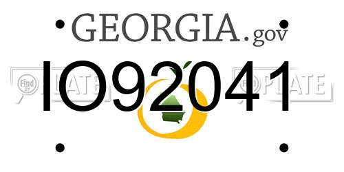 IO92041 Georgia License Plate
